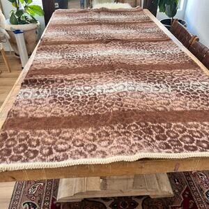 Vtg Blanket Industria Peruana Santa Catalina Peruvian Brown 100% Alpaca Wool
